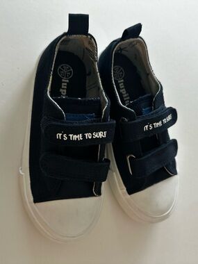 Lupilu Canvas Slip On Shoes, 9.5 Kids, Navy/Blue “it’s Time To Surf”